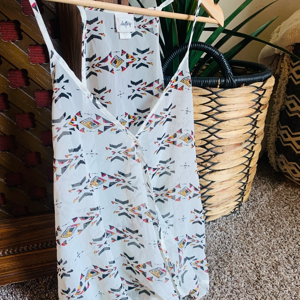 Daytrip Aztec printed chiffon tank